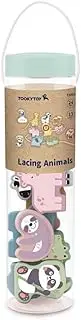 Tooky Toy TJ003 My Forest Friends Lacing Blocks - Wild Animals: Lacing Animals Motor Skills for Kids