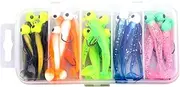 Soft Fishing Lures for Bass,25X Silicone Freshwater Paddle Tail Swimbaits - with Storage Box Lead Hook Attractants for Bass Crayfish Saltwater