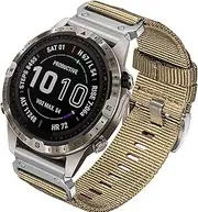 [HEMSUT] Premium Nylon Watch Band for Garmin Quick Fit Watch - 20/22/26mm, Glossy Durable Non-Taper Strap with Tang Buckle Military Strap for Fenix Forerunner Approach MARQ Epix Tactix Quatix D2 Series