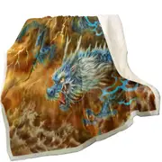 Cool Fantasy Art Storm East Chinese Dragon Throw Blanket
