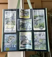 Reusable Shopping Bag Tote Italian Coast Art Portofino Sardinia Sorrento NWT