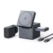 Anker 3-in-1 15W Wireless Charging Cube with MagSafe 30W USB-C (Y1811TA1)