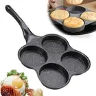 Mini Four Hole Aluminum Alloy Omelette Pan Nonstick Egg Burger Frying Pan GXK
