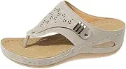 [OTEB] Slides Arch Support Womens, Orthopedic Sandals for Women,Women Summer Casual Comfortable Sandals，Ladies Beach Outdoor Slides Slippers Shoes(Grey,6)