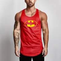 在飛比找蝦皮購物優惠-健身男士蝙蝠俠健身房鍛煉健美休閒網眼背心無袖運動服