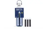 Brita Water 26-Ounce Premium Filtered Water Bottle + 3 Replacement Filters- Nigh