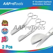 6" Duckbill APPLIQUE Scissors Curved EMBROIDERY Lace Thread QUILTING Shears NEW