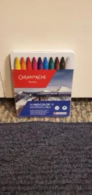 Caran d'Ache Neocolor II Aquarelle Water-Soluble Wax Pastel Set of 10 NEW!