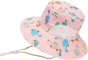 [outret] Kids Sun Hat - Cute Mesh Bucket Hat for Toddlers & Kids, UV Protection, Pink, Dinosaur Pattern, Summer, Loose Fit