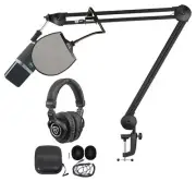 512 Audio Warm Audio Script Condenser USB Microphone+Pop Filter+Boom+Headphones