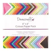 6 x 6" DOVECRAFT SCRAPBOOKING CRAFT PAPER PACK ASSORTED COLOURS 72 SHEETS SQUARE