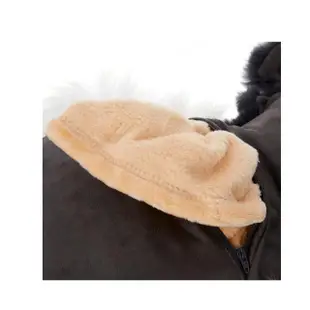 【Finara 費納拉】療癒毛孩~雪納瑞 -澳洲羊毛牛皮混搭設計(溫暖抱枕被兩用)