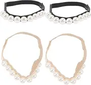 [DEARMAMY] 2 Pairs Pearl Laces Ankle Straps for Heels Shoe Straps Detachable Straps For Women Shoe Laces High Heels Shoes Women Shoelaces for Sneakers Pearls Women's Pumps Elastic Rope