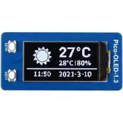 Raspberry Pi Display 1.3inch OLED Module for Raspberry Pi Pico, 64x128, SPI/I2C