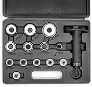 NEIKO 02604A Hole Punch Set | SAE & Metric, 3/16” – 1-3/8” & 5 – 35mm | 14 Piece Sharp Hollow Hole Punch Kit, Gasket Cutting Puncher, Foam Cutter, & Leather Hole Punches | 6” Interchangeable
