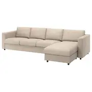 VIMLE 4-seat sofa, with chaise longue/Hillared beige