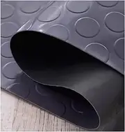 Round Plate Rubber Flooring Rolls 3 MM Thickened, 1m 2m 3 Meter 4 Meter 5 Meter Length Heavy Duty Floor Protector Mat, Trailer Garage Floor Mats for Garage Warehouse Gym Basement (Color : Black,