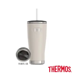 【THERMOS 膳魔師】不鏽鋼真空吸管隨行瓶710ml 附替換保溫上蓋(IS111)