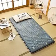 WSGJHB Tatami Mattress, Japanese Mattress Topper, Foldable Roll Up, Feather Cotton Futon, Floor Sleeping Mat, Full Size 140X190cm, Extra Plush, 5cm Thick