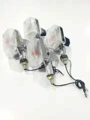 JUEGO DE INTERMITENTE DE AX100 CROMADO Y BLANCO TURNING LIGHT SET 4 PIECES