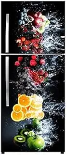 Double Door Fridge Multicolor 3D Vinyl Sticker with Gloss Lamination Size - 60x160 cm F-161