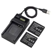 2 Battery +Charger For Panasonic CGA-S008 S008A S008E DMW-BCE10 BCE10E BCE10PP