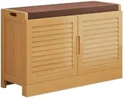 Entrance Shoe Bench,Shoe Cabinets,Bamboo Shoe Cabinet,Small Shoe Storage Cabinet with Shoe Bench,Shoe Changing Stool,63x33x49cm,Living Room,Hallway Freestanding Wooden Storage Cabinet.