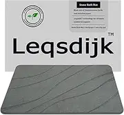 Leqsdijk Stone Bath Mat, Diatomaceous Earth Shower Mat, 23.5'' x 15'' | Quick-Dry Absorbent Non-Slip Bathroom Floor Rug | Versatile, Eco-Friendly, & Easy to Clean (Graphite Grey)