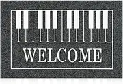 MWAZZLL Outdoor Mats for Home Entrance Large Anti Slip Welcome Piano Doormat 90x60cm Quickly Trap Mud Easy to Clean Front Door Mat for Patio,High Traffic Areas,Entry Grey