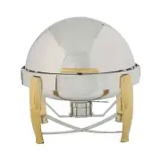 Winco 103A Round 6 qt. Virtuoso Chafer Dish w/ Food & Water Pan