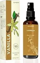 Vanilla Room, Linen & Pillow Spray by Aromafume | 100ml/3.38 fl oz | with Pure Vanilla Essential Oil | Aromatherapy Spray for Relaxation, Sleep & Stress Relief | Mist for Bedding, Fabrics