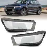 Pair Left Right Headlight Lens Cover Replacement Clear For Audi Q5 2018 19-2020 (for: Audi)