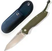 Wilora 8Cr14 G10 Folding Knife | Liner Lock EDC, Manual Opening, Work & Outdoor Pocket Knife with G10 Handle, Stainless Steel Blade, Thumbstud, Includes Nylon Pouch