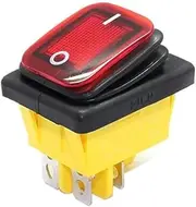 AEMALL On Off 30A/250V Heavy Duty 4 pin DPST IP67 Sealed Waterproof T85 Auto Boat Marine Toggle Rocker Switch with LED 12V 220V 30x22(Red,5V)