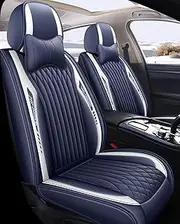 Seat Covers Leather Car Seat Cover Compatible Airbag Seat Protector Waterproof Auto Seat CoversFull Set,D