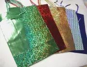 Gift Bags By Shalomint, 5 Pieces, Sparkle Design, 9" x 7" x 4", Brand New