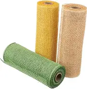 HEATSHAKING 3pcs Burlap Mesh Rolls for Present Box and DIY Crafts Decorative Wreath Packaging for Bouquets and Handmade