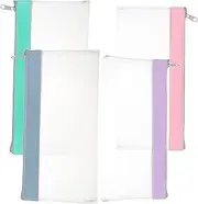 [HOMSFOU] 4pcs Reusable Envelope with Zipper Frosted Transparent Cash Pouches for Organizing Checks Money Convenient Storage for Budgeting
