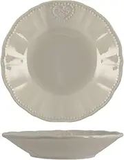 H&H 40920 Celine Set of 6 Soup Plates, Stoneware, Grey, 21.5 cm, Earthware