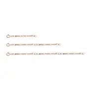 14k Solid Rose Gold 2.3mm Figaro Chain Extender With additional Jumprings