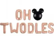 Oh Twodles Balloons With Red And Black Mickey Shaped And 6 Metallic And 6...