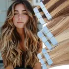 Tape In Hair Extensions Russian 100% Real Human Hair THICK Skin Weft Full Head