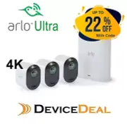 ARLO ULTRA 2 4K UHD WIRE-FREE SECURITY CAMERA - 3 CAMERAS & SMART HUB VMS5340