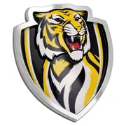 Richmond Tigers AFL 3D Chrome Emblem Badge - For Cars, Bikes, Laptops, Most Flat Surfaces