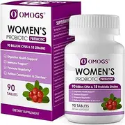 OMOGS Women's Probiotic,with Cranberry Extract and Organic Prebiotics,90 Billion CFUs,18 Strains,Help for Boost Immune,Digestive, Gut and Women's Health,Gluten Dairy Yeast & Soy Free, 90 Tablets
