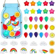 Treela Rainbow Reward Mason Jar for Kids Reward Chart for Toddlers Potty Training Mason Jar for Boys Girls Positive Behavior Chart Home Responsibility School Management Tools Supplies