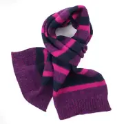 Drumohr Violet-Navy-Fuchsia Extra-Soft Brushed Lambswool Scarf NWT $260