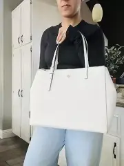 Tory Burch Emerson Large Double Zip Tote New Ivory