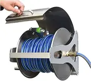 Metal Wall Mounted Garden Hose Reel with Adjustable Spray Nozzle Gun 40m Hose Included