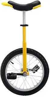 Adult 20 Inch Unicycle - Yellow, 16/18 Inch Unicycle for Kids/Girls/Boys, Ages 10 Years & Up, Children's Birthday Gift (Color : Yellow, Size : 20 Inch Wheel) Durable TDF